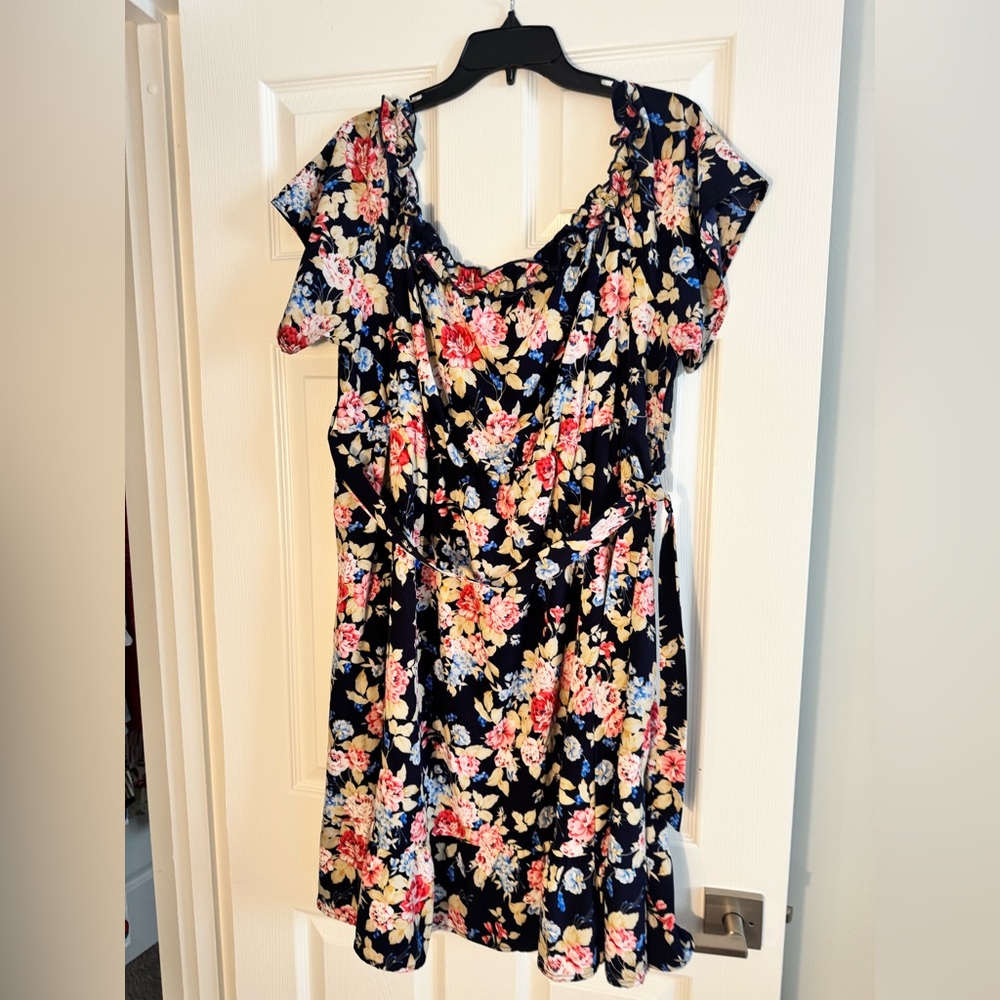 YOINS Pink and Blue Flutter Sleeve Sundress